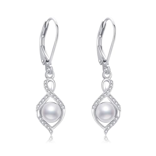 POPLYKE Unendlichkeit Perle Ohrringe für Damen 925 Sterling Silber Unendlichkeit Dangle Ohrringe Perle Schmuck für Damen POPLYKE Unendlichkeit Perle Ohrringe für Damen 925 Sterling Silber Unendlichkeit Dangle Ohrringe Perle Schmuck für Damen von POPLYKE