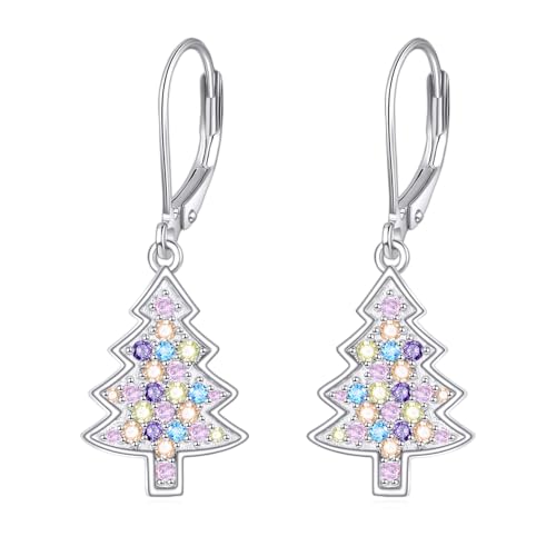 POPLYKE Weihnachtsbaum Ohrringe Für Frauen Sterling Silber Weihnachtsbaum Ohrringe Weihnachtsschmuck Geschenk Für Frauen von POPLYKE