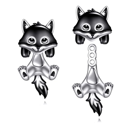 POPLYKE Wolf Ohrringe 925 Sterling Silber Wolf Schmuck Damen Tier Ohrstecker von POPLYKE