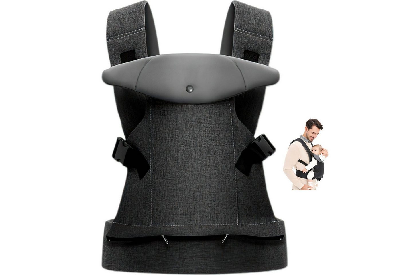 POPOLIC Bauchtrage Babytrage Neugeborene ab Geburt für Ergonomische Baby Carrier (für Kleinkinder 3-36 Monate (3-15kg) Reisen), mit Abnehmbarem Lätzchen Vorne Nach Hinten Tragen Babyhalter Trage von POPOLIC