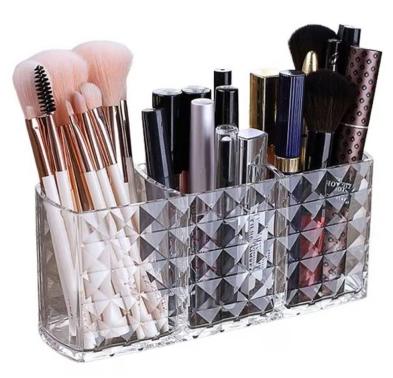 POPOLIC Beautycase Kosmetikkoffer Make-Up Organizer Make Up Organizer mit 3 Fächern (1-tlg., Transparente Aufbewahrungsbox für Kosmetika aus Acryl), Perfektes Jubiläumsgeschenk für Mutter, Freundin und Mädchen von POPOLIC