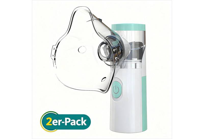 POPOLIC Inhalator Mini-Inhalator,Handgehaltener Mesh-Inhalator,automatische Inhalatoren, für Erwachsene und Kinder, Mini-Ultraschall-Luftbefeuchter für zu Hause und unterwegs 2-tlg., Mesh-Inhalatoren mit Masken und Mundstücken, geräuscharmes Verneblergerät mit hervorragender Geschwindigkeit (grün) von POPOLIC