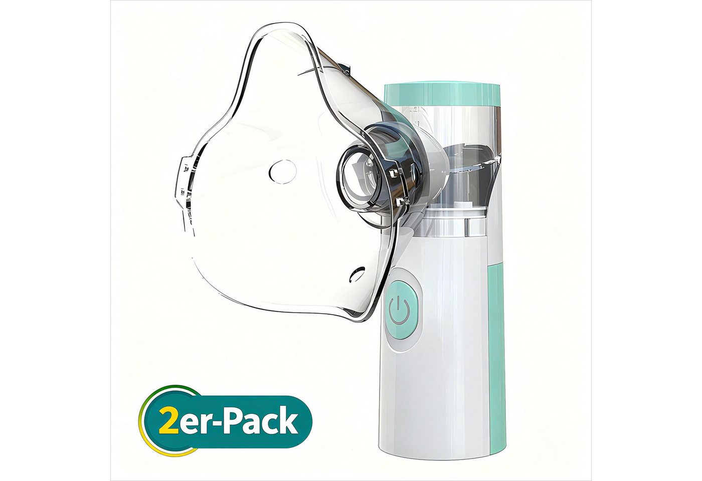 POPOLIC Inhalator Mini-Inhalator,Handgehaltener Mesh-Inhalator,automatische Inhalatoren, für Erwachsene und Kinder, Mini-Ultraschall-Luftbefeuchter für zu Hause und unterwegs 2-tlg., Mesh-Inhalatoren mit Masken und Mundstücken, geräuscharmes Verneblergerät mit hervorragender Geschwindigkeit (grün) von POPOLIC