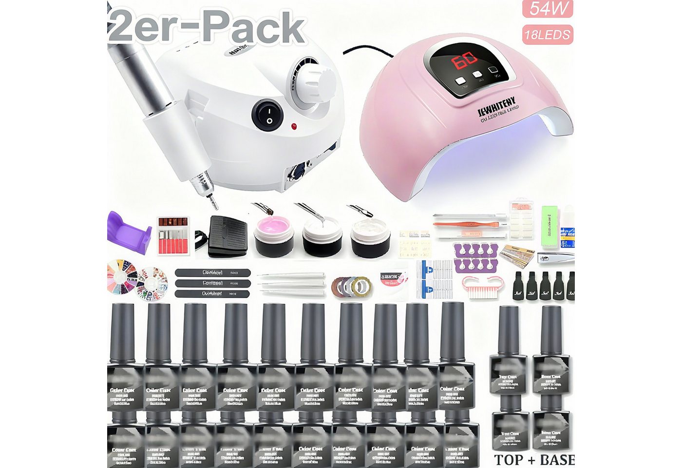 POPOLIC Nagellack-Set DIY Nail-Art-Set, 8ml 10/20-Farben Nagellack-Set, 2-tlg., Kontakt-Maniküre-Werkzeuge für Anfänger/Profi-Maniküre(20-Farben) von POPOLIC