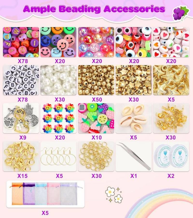POPOLIC Perlenarmband Set 19000 Teiliges Perlen zum Auffädeln, 36 Farben Perlen Für Armbänder (1-tlg., Tonperlen für die Armbandherstellung, Perlen Set mit Buchstabenperlen), Glasperlen Set für Kinder,Weihnachten,Feiertage, Geburtstage von POPOLIC