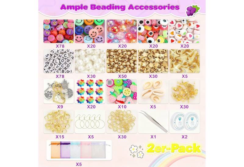 POPOLIC Perlenarmband Set 19000 Teiliges Perlen zum Auffädeln, 36 Farben Perlen Für Armbänder (2-tlg., Tonperlen für die Armbandherstellung, Perlen Set mit Buchstabenperlen), Glasperlen Set für Kinder,Weihnachten,Feiertage, Geburtstage von POPOLIC