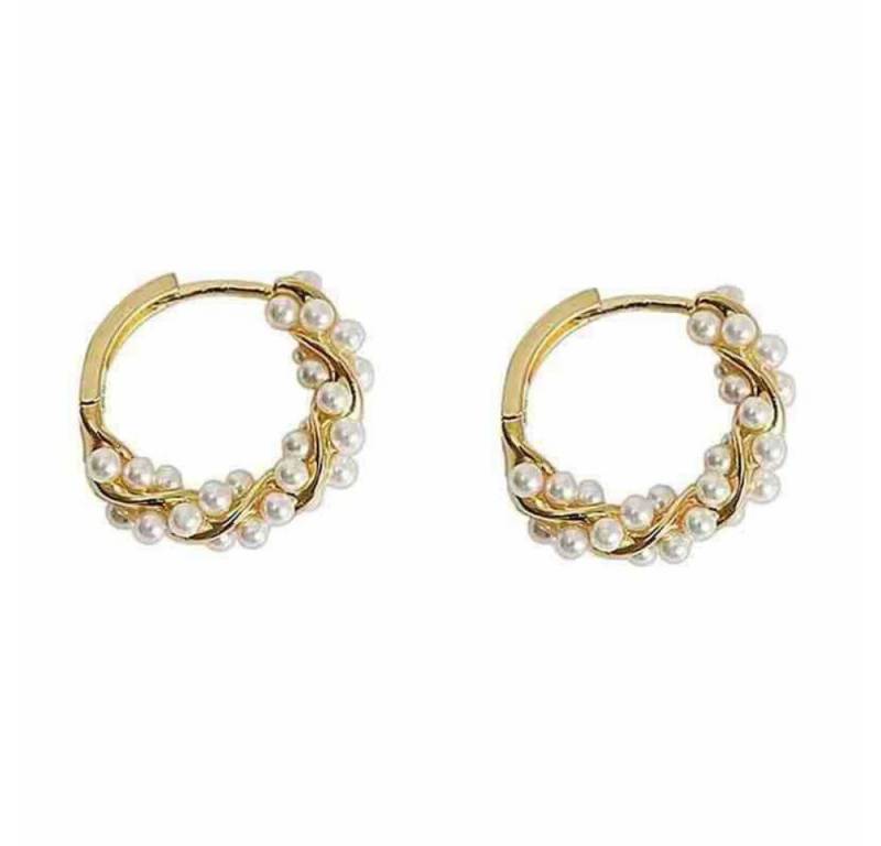 POPOLIC Perlenohrringe Sterling Silber Perlen Twist Creolen Ohrringe für Frauen, 925 Silber vergoldete Süßwasserperlen Ohrringe POPOLIC Perlenohrringe Sterling Silber Perlen Twist Creolen Ohrringe für Frauen, 925 Silber vergoldete Süßwasserperlen Ohrringe von POPOLIC