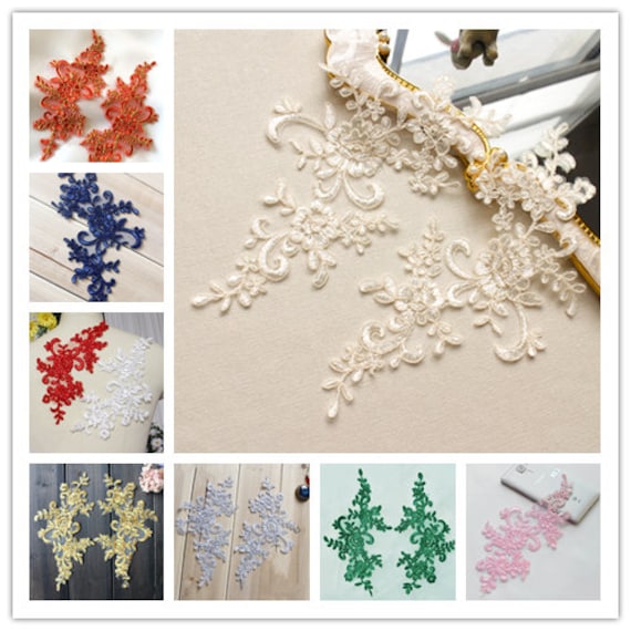 1 Paar Spitze Applikationen, Bestickte Blumen, Mehrfarbige Patches Für Hochzeit, Braut Haar Blume, Kopfschmuck, Blume(45-2 1 Paar Spitze Applikationen, Bestickte Blumen, Mehrfarbige Patches Für Hochzeit, Braut Haar Blume, Kopfschmuck, Blume(45-2 von POPOLace