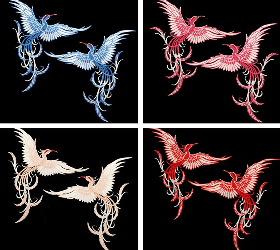 1 Stk/1 Paar Multi-Farbe Phönix Pattren Spitze Applikationen, Bestickte Blumen, Für Hochzeit Liefert, Braut Haarblume, Kopfschmuck | 190-43 von POPOLace