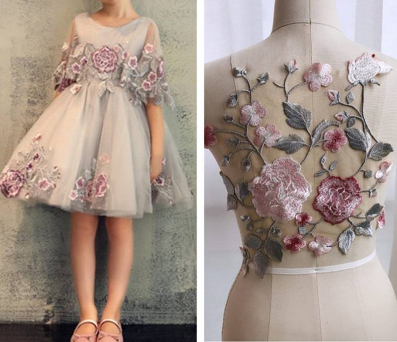 1 Stück/1 Paar Floralen Spitzenapplikationen, Gestickte Blumen, Patches Für Hochzeit Zubehör, Braut Haar Flower, Headpiece(186-140 von POPOLace