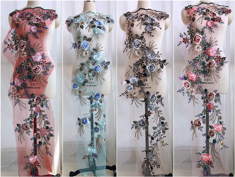 1 Stück Floralen Spitzenapplikationen, Gestickten Blumen, Patches Für Hochzeit Zubehör, Braut Haar Flower, Headpiece(186-119 von POPOLace