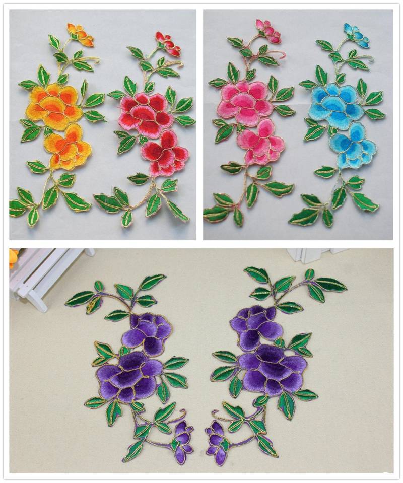 2 Stück Gestickte Applikationen, Selbstklebende Blumen, Aufbügler Für Kleidung, Haarblume, Kopfschmuck | 89-16 von POPOLace
