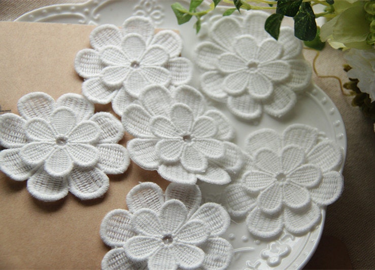 4 Stück Spitzenapplikationen, Elfenbein Bestickt Blumen, Patches Für Hochzeit Zubehör, Braut Haar Flower, Headpiece(1-309 4 Stück Spitzenapplikationen, Elfenbein Bestickt Blumen, Patches Für Hochzeit Zubehör, Braut Haar Flower, Headpiece(1-309 von POPOLace