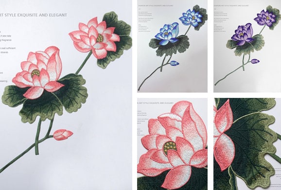 Bestickte Lotus Applikationen, Bestickte Blumen, Aufnäher Für Kleidbedarf, Für Haarblumen(159-4 von POPOLace