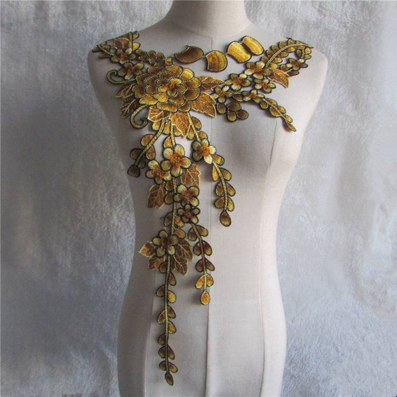 Blumen Venedig Spitzen Kragen Applikationen, Aufnäher Patches Für Kleid, Floral Emboridered Collar 1 Stück | 185-128 Blumen Venedig Spitzen Kragen Applikationen, Aufnäher Patches Für Kleid, Floral Emboridered Collar 1 Stück | 185-128 von POPOLace