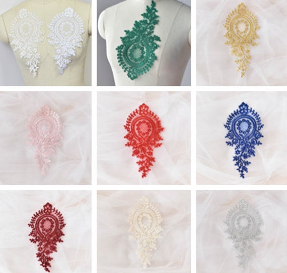 Elfenbein Alencon Spitzenapplikationen, Gestickten Blumen, Patches Für Hochzeit Zubehör, Braut Haar Flower, Headpiece(45-80 von POPOLace