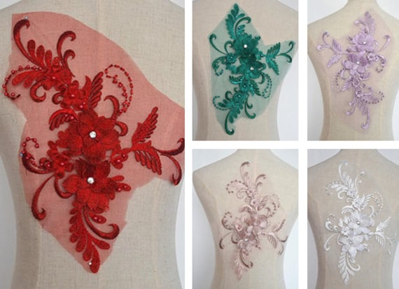 Gestickte Perlen Gold Patches Aufnäher Applikationen, Gestickte Blumen Für Kleid Liefert, Diy | 120-209 von POPOLace