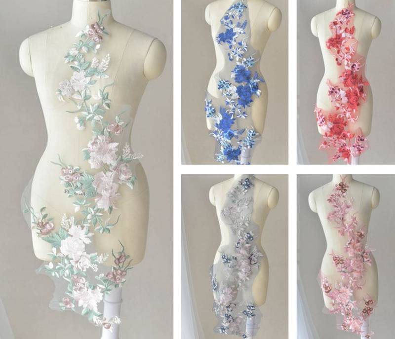 Große Größe Blumenschnittmittel, 7 Farben Bestickte Blumen, Sew-On-Patches For Dress Supplies, Diy | 45-366 von POPOLace