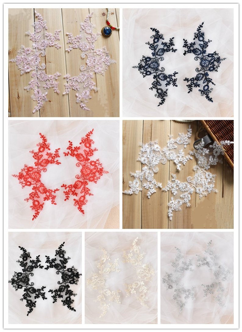 Muilt-Farbene Lace Appliques, Gestickte Blumen, Muster Für Hochzeits-Lieferungen, Brauthaar Blumen von POPOLace