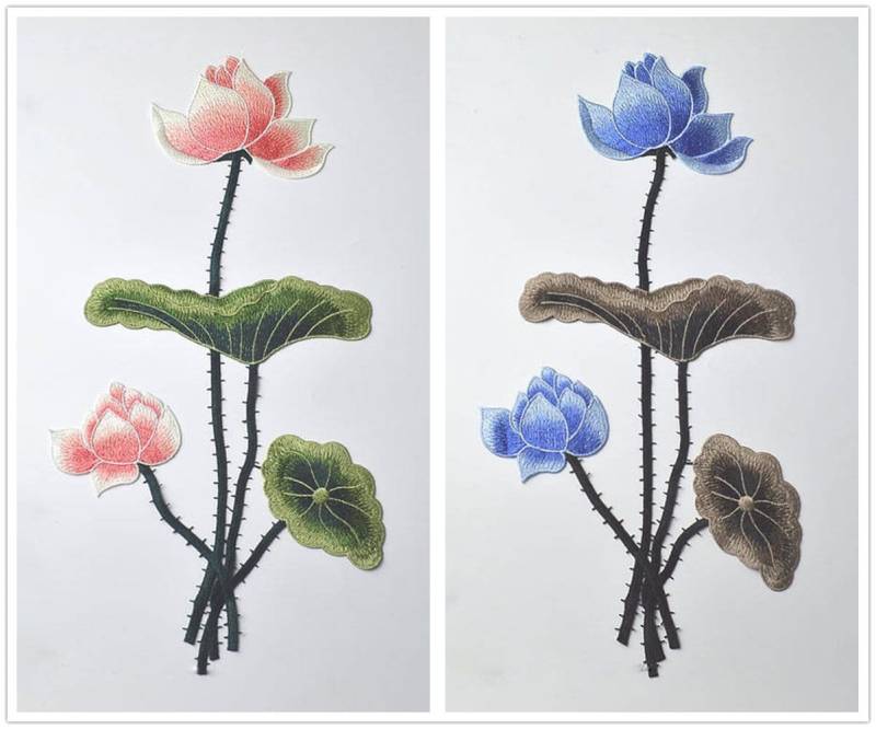 Nähen Auf Bestickt Applikationen, 2 Farben Blume Patches Für Kleid Diy Liefert, Blume(83-83 von POPOLace