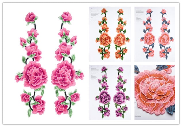 Spitze Applikationen, Bestickte Lotus Blume, 4 Farben Patches Für Hochzeit Liefert, Nähen Auf Brautblume, Kleid Diy | 159-24 von POPOLace