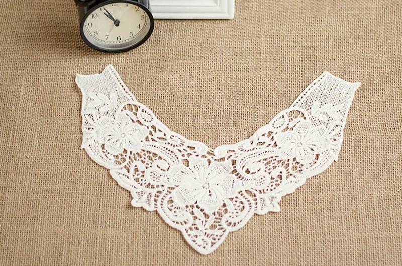 Venedig Baumwolle Spitzenkragen Appliques, Floral Bezeugte Kragen 1 Pcs-91-16 Venedig Baumwolle Spitzenkragen Appliques, Floral Bezeugte Kragen 1 Pcs-91-16 von POPOLace