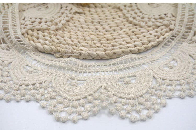 Venedig Baumwollspitze Kragen Applikationen, Floral Gestickter 1 Stück | 129-10 von POPOLace