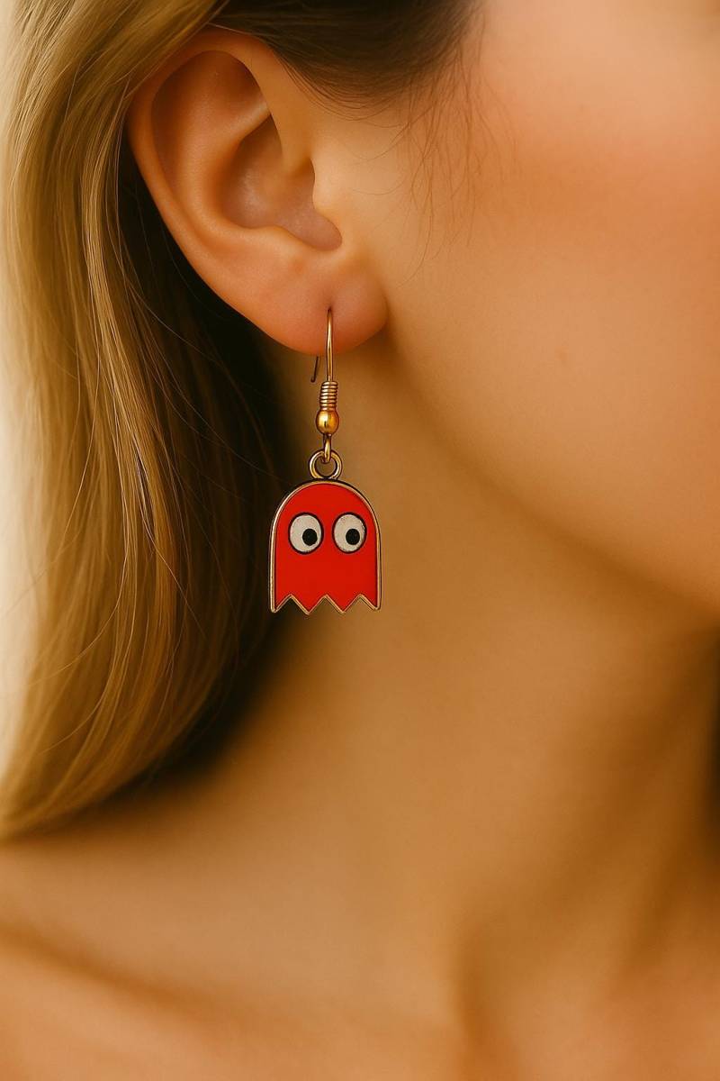 Arcade Spiel Ohrringe Bunter Geist Cartoon Schmuck | Funky Handgemachte Gamer Geschenk 80Er Jahre Retro Statement von POPPINkiwi