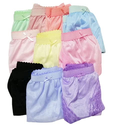 POPPIP 6 Stück Hüfte 121,9–132,1 cm Sheer Nylon mit Spitze Oma Slip Unterwäsche Frau Seide Panty hohe volle Taille plus Größe Glättung Abdeckung Riesen Erwachsene ältere Menschen, Zufällige von poppip