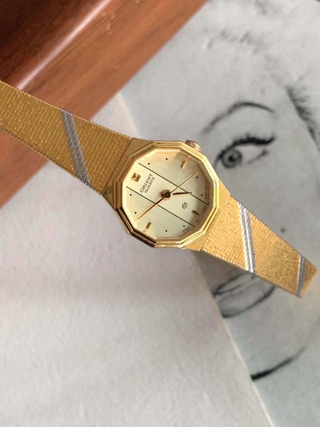 Vintage Orient Gold Und Silber Ton Japan Made Quarzuhr, Ladie Uhr von POPTheCenturyTime