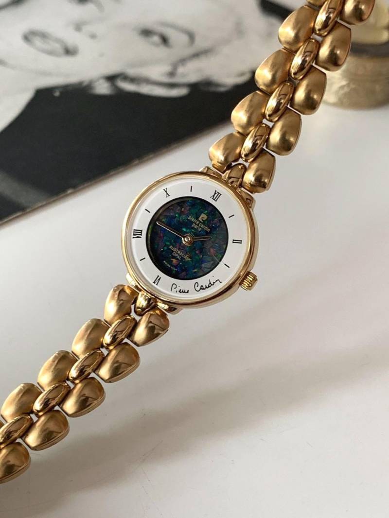 Vintage Pierre Cardin Opal Uhr Gold Tone, Swiss Made Quarzuhr, Damenuhr von POPTheCenturyTime