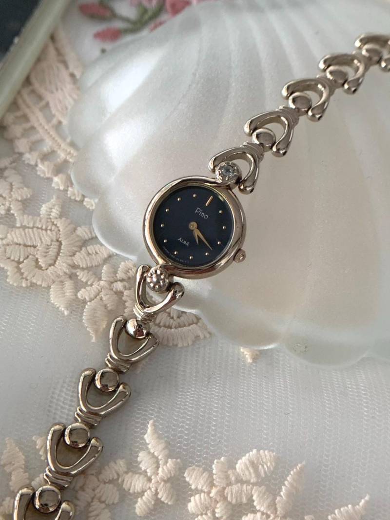 Vintage Seiko Alba Pino, Juwel Uhr Rose Gold Tone Japan Made, Quarzuhr, Damenuhr von POPTheCenturyTime