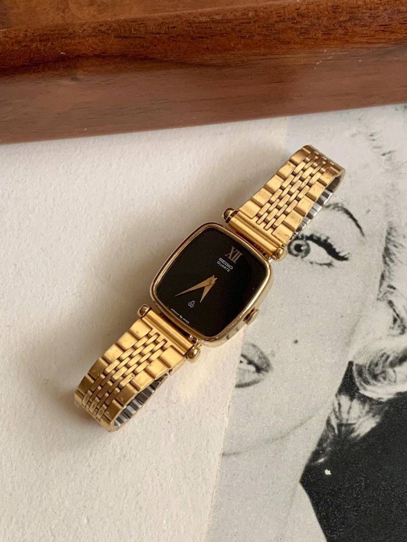 Vintage Seiko Sgp | Vergoldet Uhr Basismetall Goldton Japan Made Quarzuhr, Damenuhr von POPTheCenturyTime