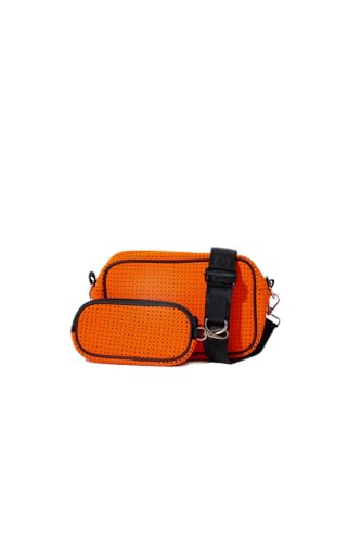 Pop Ups Neopren-Kameratasche für den Alltag, Reisetasche, verstellbarer Schultergurt, Geldbörse für Damen, modische Kuriertasche (Neonorange) von POPUPS