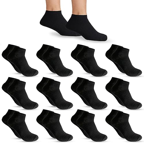 POPYS® Sneakersocken Damen & Herren Baumwolle | Socken Unisex | Knöchelsocken | Herren Socken | Damen Socken. (DE/NL/SE/PL, Numerisch, 40, 46, Regular, Regular, 12 Paar Schwarz) von POPYS