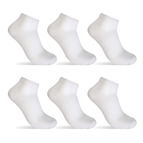 POPYS® Sneakersocken Damen & Herren Baumwolle | Socken Unisex | Knöchelsocken | Herren Socken | Damen Socken. (DE/NL/SE/PL, Numerisch, 35, 40, Regular, Regular, 6 Paar Weiß) von POPYS