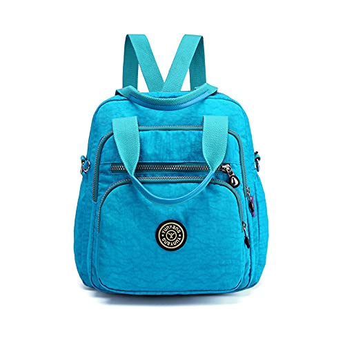 PORRASSO Casual Rucksack Damen Schultertasche Frauen Umhängetasche Nylon Handtasche Daypack für Arbeit Reisen Täglicher Gebrauch Blau von PORRASSO