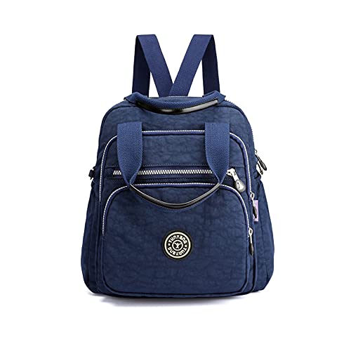 PORRASSO Casual Rucksack Damen Schultertasche Frauen Umhängetasche Nylon Handtasche Daypack für Arbeit Reisen Täglicher Gebrauch Navy Blau von PORRASSO