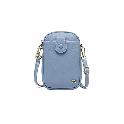 PORRASSO Damen Handy Umhängetasche Touchscreen Crossbody Handytasche Mädchen Schultertasche PU Clutch Bag für Dating Einkaufen Reise Blau von PORRASSO