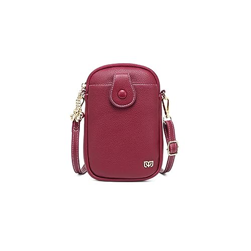 PORRASSO Damen Handy Umhängetasche Touchscreen Crossbody Handytasche Mädchen Schultertasche PU Clutch Bag für Dating Einkaufen Reise Rot von PORRASSO