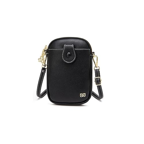 PORRASSO Damen Handy Umhängetasche Touchscreen Crossbody Handytasche Mädchen Schultertasche PU Clutch Bag für Dating Einkaufen Reise Schwarz von PORRASSO