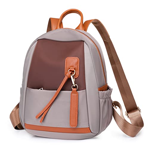 PORRASSO Damen Rucksack Mode Daypack Kleiner Schultasche Mädchen Leicht Rucksäcke Oxford-Stoff Wasserdicht Rucksack für Schule Arbeit Reise Grau von PORRASSO