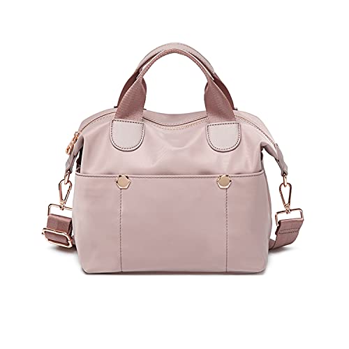 PORRASSO Damen Umhängetasche Mode Schultertasche Frauen Nylon Handtasche Multifunctional Reisen Schule Arbeit Täglicher Gebrauch Crossbody Bag Hell-Pink von PORRASSO