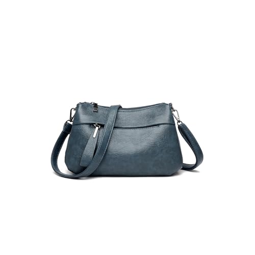 PORRASSO Elegant Umhängetasche Damen Schultertasche PU Handtasche für Dating Reisen Täglichen Gebrauch Blau von PORRASSO