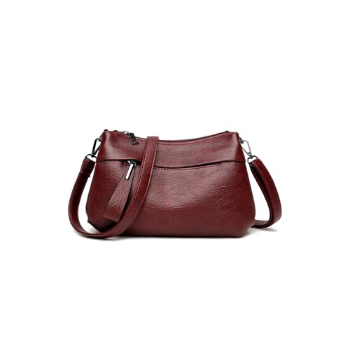 PORRASSO Elegant Umhängetasche Damen Schultertasche PU Handtasche für Dating Reisen Täglichen Gebrauch Rot von PORRASSO