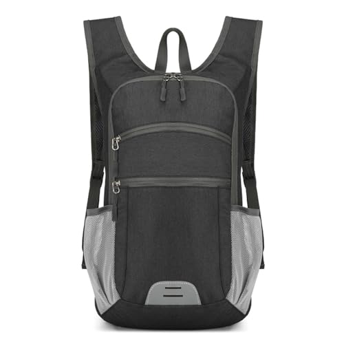 PORRASSO Faltbarer Rucksack Wanderrucksack 19L Leichter Backpack für Damen Herren Camping Reisen Täglicher Gebrauch Schwarz von PORRASSO
