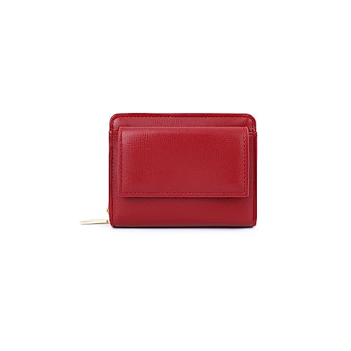 PORRASSO Geldbörse Damen Mode Geldbeutel Portemonnaie PU Kreditkartenetui mit 8 Kartenfächern Frauen Brieftasche Rot von PORRASSO