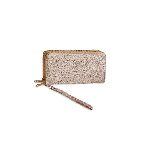 PORRASSO Geldbörse Geldbeutel Damen PU Kreditkartenetui Frauen Lange Clutch Brieftasche Portemonnaie mit 8 Kartenfächern Khaki von PORRASSO