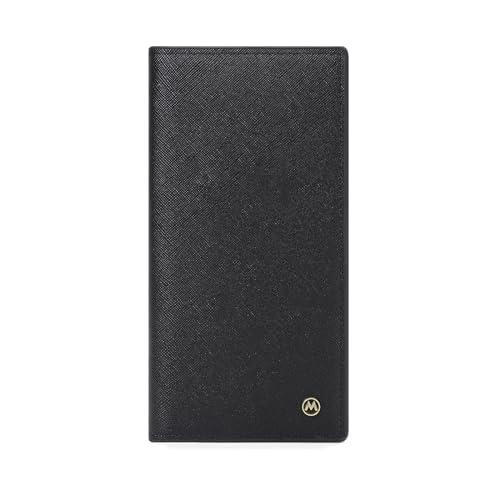 PORRASSO Geldbörse Herren RFID Schutz Geldbörse PU Geldbeutel Lange Portemonnaie Kreditkartenetui Geldclip Brieftasche mit 5 Kartenfächern Schwarz von PORRASSO