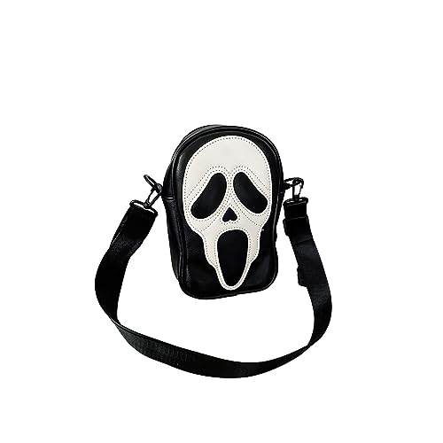PORRASSO Ghost Umhängetasche Damen Schultertasche Crossbody Bag Paare Messenger-Tasche für Halloween Reisen Täglichen Gebrauch Schwarz von PORRASSO